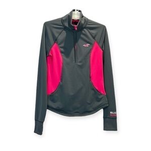 Hollister Color Block Half Zip Pullover Sweatshirt Size M Grey PINK